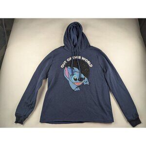 Disney Out of this World Stitch Navy Hooded Sweatshirt Women's Small